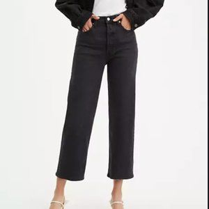 Levi's Ribcage Straight Ankle Jeans Size 26 Black